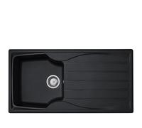 Liquida CMP10BL 1.0 Bowl Reversible Black Kitchen Sink and Waste Kit