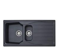 Liquida Cmp15Gr 1.5 Bowl Reversible Graphite Grey Kitchen Sink And Waste Kit