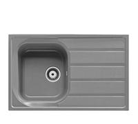 Liquida DK5GR 1.0 Bowl Composite Reversible Inset Grey Kitchen Sink with Waste