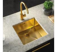 Liquida El440Bg 1.0 Bowl Brushed Gold Pvd Undermount Kitchen Sink 440 X 440mm