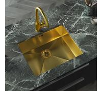 Liquida El540Bg 1.0 Bowl Brushed Gold Undermount Kitchen Sink 540 X 440mm