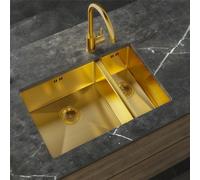 Liquida El670Bg 1.5 Bowl Pvd Undermount Brushed Gold Kitchen Sink 670 X 440mm