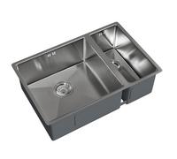 Liquida El670Bs 1.5 Bowl Undermount Brushed Steel Kitchen Sink 670 X 440mm