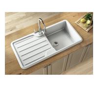 Liquida ELGS10WH 1.0 Bowl Comite Reversible Inset Gloss White Kitchen Sink
