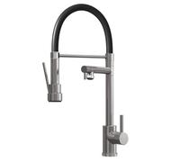 Liquida Gd385Bs Single Lever Multi Use Pull Out Brushed Steel Kitchen Mixer Tap