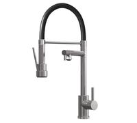 Liquida GD385BS Single Lever Multi Use Pull Out Brushed Steel Kitchen Mixer Tap