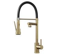 Liquida GD387BR Single Lever Multi Use Pull Out Brushed Brass Kitchen Mixer Tap