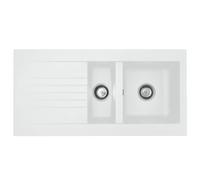 Liquida Kav150Wh 1.5 Bowl Composite Reversible White Kitchen Sink 1000X500mm