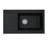 Liquida KAV860BL 1.0 Bowl Composite Reversible Inset Black Kitchen Sink, (mm): W860 x D500 x H200