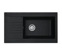 Liquida Kav860Bl 1.0 Large Bowl Composite Compact Black Kitchen Sink 860X500mm