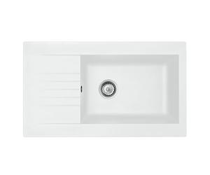 Liquida KAV860WH 1.0 Bowl Composite Reversible White Kitchen Sink and Waste Kit