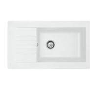 Liquida Kav860Wh 1.0 Large Bowl Composite White Compact Kitchen Sink 860X500mm