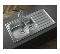 Liquida Nr150Ss 1.5 Bowl Reversible Stainless Steel Kitchen Sink 1000 X 500mm