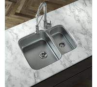 Liquida Nr590Ss Stainless Steel 1.5 Bowl Undermount Kitchen Sink Reversible