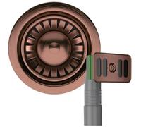 Liquida Swo2Cp Satin Copper Kitchen Sink Basket Strainer Waste With Overflow