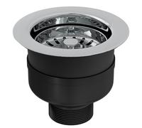 Liquida Tf528Ch Top-Fix 90mm Chrome Kitchen Sink Basket Strainer Waste