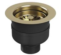Liquida TF738BR TOP-FIX 90mm Brushed Brass Basket Strainer Kitchen Sink Waste