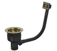 Liquida Tfo737Br Top-Fix 90mm Brushed Brass Basket Strainer Waste With Overflow