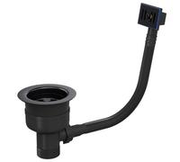 Liquida Tfo739Mb Top-Fix 90mm Matt Black Basket Strainer Waste With Overflow