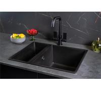 Liquida UND15BL 1.5 Bowl Black Undermount or Inset Kitchen Sink 560 x 440mm