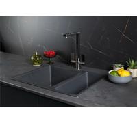 Liquida UND15GR 1.5 Bowl Dark Grey Undermount or Inset Kitchen Sink 560 x 440mm