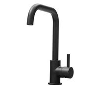 Liquida W10Bl Black D-Shape Swivel Spout Monobloc Single Lever Kitchen Mixer Tap