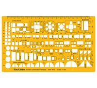 Liquidraw 1:100 Architectural Scale Ruler | House Interior Floor Plan Template | Technical Architect Drafting Tool | Contains Furniture & Fixtures Symbols for Kitchen, Bathroom & More | 1.5mm Thick