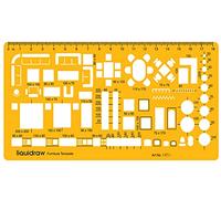 Liquidraw 1:50 Architectural Scale Ruler | House Interior Floor Plan Template | Technical Architect Drafting Tool | Contains Furniture & Fixtures Symbols for Sofas, Chairs, Tables & More | 1.5mm Thick