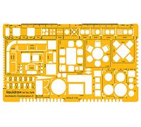 Liquidraw 1:50 Scale Architectural Scale Ruler Drawing Template Stencil Architect Technical Drafting Supplies, Architecture Furniture Design Symbols for House Interior Floor Plan