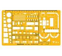 Liquidraw 1:50 Scale Architectural Scale Ruler | House Interior Floor Plan Template | Technical Architect Drafting Tool | Contains Furniture & Fixtures Symbols for Kitchen, Bathroom | 1.5mm Thick