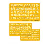 Old English Letter Stencils Set of 3 (10mm, 15mm & 20mm), Lettering Stencils for Crafts English Stencil Alphabet Number Drawing Drafting Template