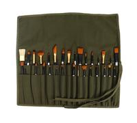 Liquidraw 30 Pocket Canvas Paint Brush Holder - Green | Roll Up Brush Storage Pouch | Ideal Case for Paintbrush & Art Tool Storage | Easy to Carry | 53 x 45 cm | Also Great for Storing Makeup Brushes