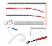 Liquidraw 9-Piece Sewing & Dressmaking Set | L-Scale & Leg Curve Rulers, Hip, Art & Armhole Curves, Tracing Wheel, Seam Ripper, Grading Ruler & Measuring Tape | Professional, Beginner & Hobby Use