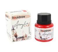 Liquidraw Acrylic Inks for Artists 20 Colours Black White Available Waterproof Ink 35ml Professional for Painting, Drawing, Paints, Art, Brushes, Paper, Board, Canvas, Fabric & Wood (Red)