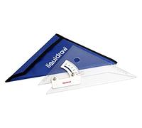 Liquidraw Adjustable Set Square 12" / 30 cm | Clear Acrylic Ruler with Bevel Edge | Precision Measuring & Drafting Tool for Woodworking, Construction & Architectural Drawing | Storage Pouch Included