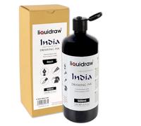 Liquidraw Black Drawing India Ink - 16.91 fl oz / 500 ml | Must-Have Artist Supply | Non-Toxic, Waterproof & Permanent | Suitable for Pens & Brushes | Use On Paper Board, Canvas, Fabric & Wood