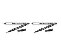 Liquidraw Brush Pens Black Calligraphy Drawing Pens Waterproof Fineliner For Artists, Architects, Handwriting, Sketching, Illustrations & Lettering (Pack of 2)