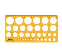 Liquidraw Circle Stencil Template | 35 Circles of Various Sizes | Ideal for Maths, Geometry or Drawing Shapes | Suitable for Engineering, Architecture & Drafting | Durable See-Through Orange Plastic