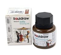 Liquidraw Coloured Drawing Ink India Ink, Waterproof 20 Assorted Colours, 35ml Indian Inks for Artists (Brown)