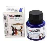 Liquidraw Coloured Drawing Ink India Ink, Waterproof 20 Assorted Colours, 35ml Indian Inks for Artists (Blue)