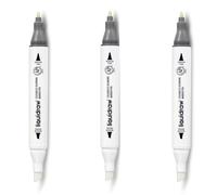 Liquidraw Colourless Blender Marker - Pack of 3 | Acid-Free, Dual Tip, Alcohol-Based Pen | Broad Chisel & Fine Tip | For Fading & Blending Colours | Ideal for Art, Illustration, Sketching, & Drawing