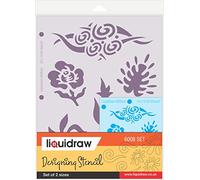 Liquidraw Design Stencils for Crafts, Furniture Painting, Drawing, Cakes, Letters, Numbers, Card Making, Christmas Decoration, Glass, Flowers, Wood, Wedding Invitations, Scrapbooking, Journals Reusable Templates Stencil with Shapes & Patterns