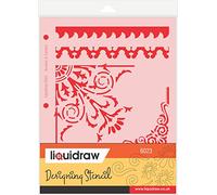 Liquidraw Design Stencils for Crafts, Furniture Painting, Drawing, Cakes, Letters, Numbers, Card Making, Christmas Decoration, Glass, Flowers, Wood, Wedding Invitations, Scrapbooking, Journals Reusable Templates Stencil with Shapes & Patterns