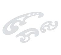 Liquidraw French Curve Set of 3 - Clear Plastic | Technical Drawing Stencil Rulers | Inking Edge | Rounded Corners for Easy Measuring & Drawing Curved Lines | Technical Drafting & Dressmaking Tool