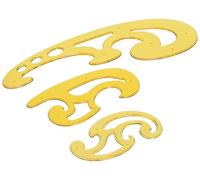 Liquidraw French Curve Set of 3 - Orange Plastic | Technical Drawing Stencil Rulers | Inking Edge | Rounded Corners for Easy Measuring & Drawing Curved Lines | Technical Drafting & Dressmaking Tool