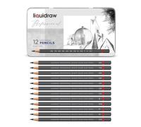 Liquidraw Graphite Drawing Pencils - 12 Set | Professional Quality Graded Artists Pencils | 4 Hard Grades & 8 Soft Grades | Beautiful Storage Tin | Ideal for Art & Sketching | Fits Standard Sharpeners