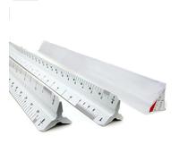 Liquidraw Imperial Triangular Scale Ruler - 12 Inch | Plastic Architect Scale | Colour Coded Red, White & Yellow Sides | Precision Drawing & Measuring Tool for Architects, Engineers & Designers