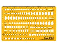 Liquidraw Jewellery Design Template Stencil | Stone Shapes & Sizes | Includes Heart, Oval, Circle & Triangle | Jeweller Essential for Rings | Gemstone Sizer | Translucent Orange Plastic | 1.5 mm Thick