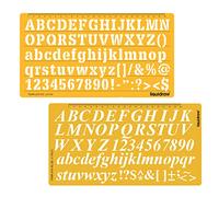 Liquidraw Letter Stencils for Calligraphy - Bold & Italic (Combo) - English Lettering Stencil | Alphabet Number Symbols Drawing Template | Capital Upper & Lower Case | 20 mm & 15 mm Large Letters