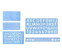 Liquidraw Lettering Stencil Set, 5 Piece - with 30cm Ruler | Sizes 6mm to 30mm, Zig-Zag Cutting Edge, For Art, Craft, Drawing, Calligraphy & Scrapbooking